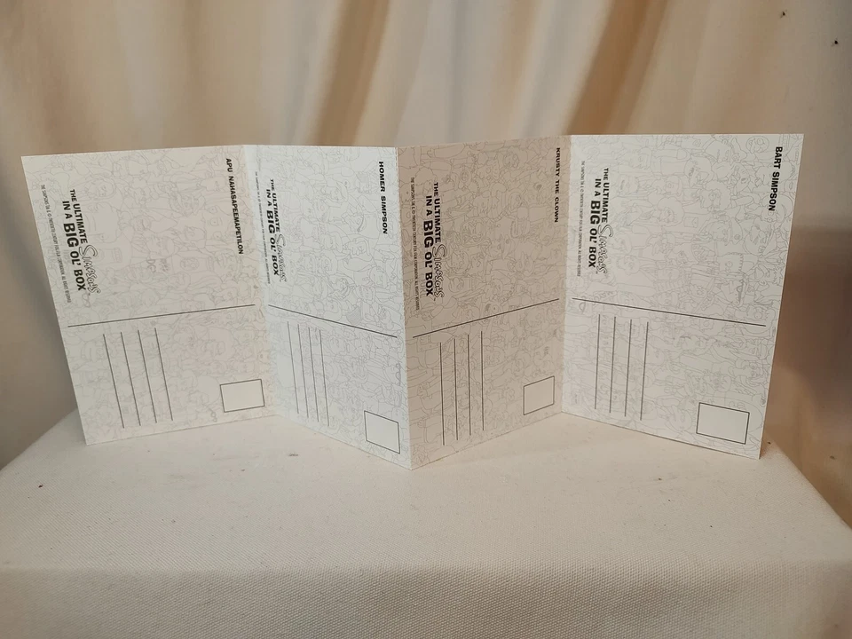 Set of Four - The Simpsons Postcards - Krusty, Bart, Homer, Apu By Matt Groening - Image 2 of 4