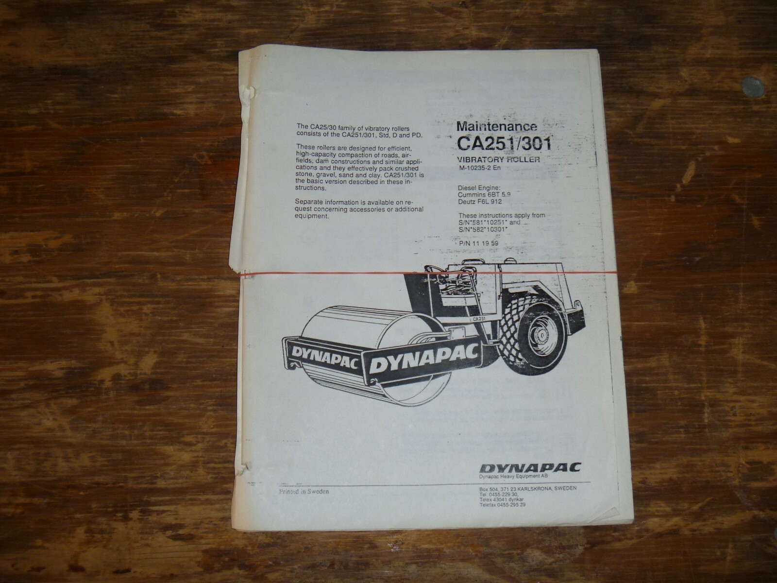 Dynapac CA251 CA301 Vibratory Roller Service Maintenance Manual eBay