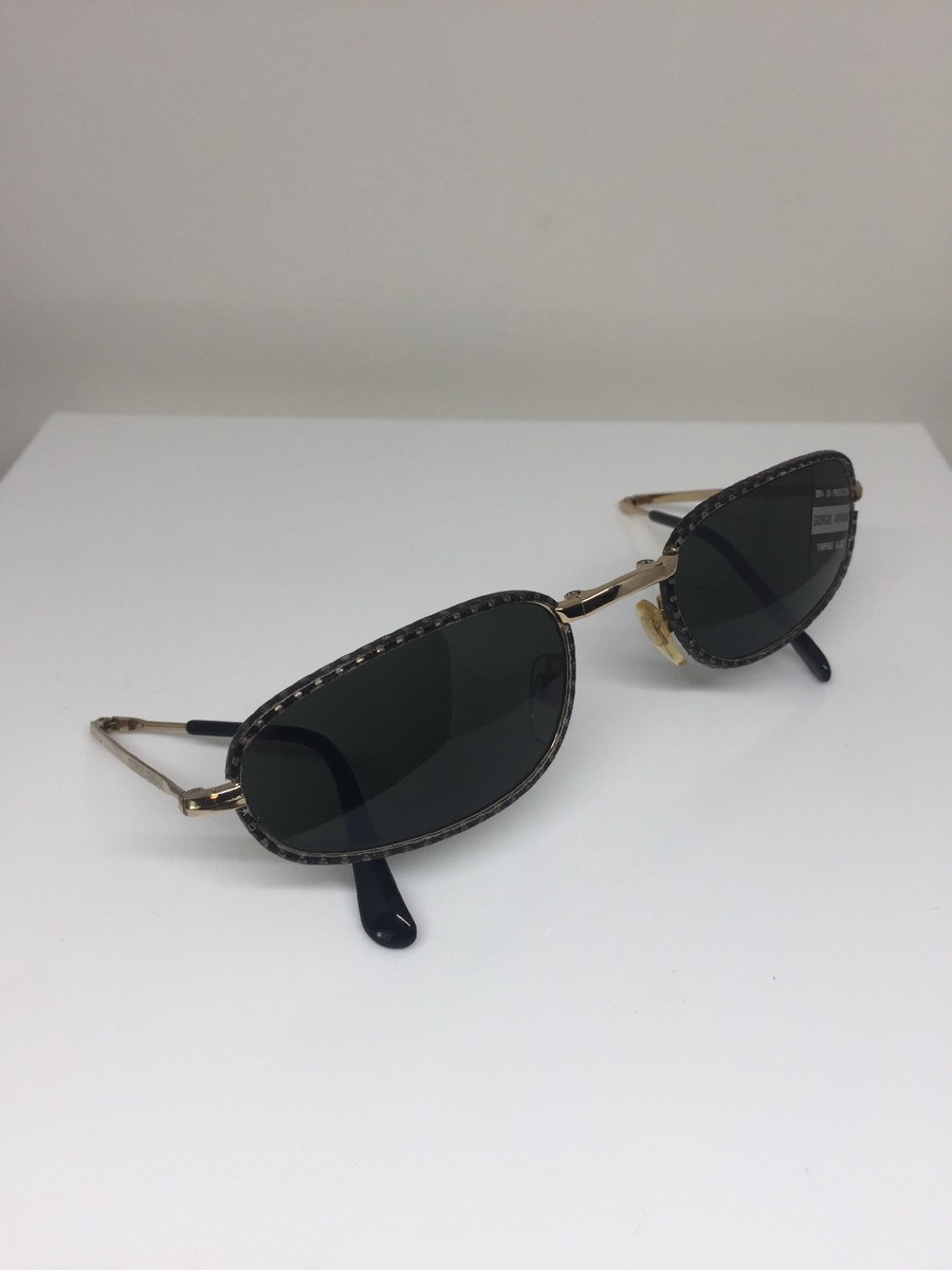 Vintage Giorgio Armani Sunglasses GA 624 C. 812 Black Leather