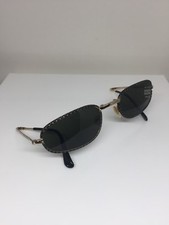 Vintage Giorgio Armani Sunglasses GA 624 C. 812 Black Leather Gold 54mm Italy