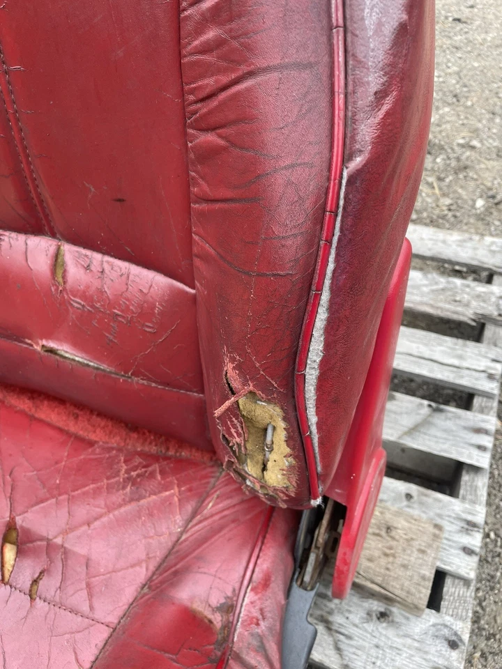 89-92 Camaro Flame Red Leather Driver Seat Core ORIGINAL GM - Image 3 of 4