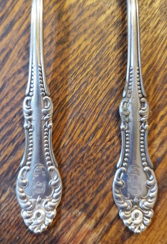 2 Oneida Carlton 1898 Wm A Rogers A1 Silverplate Dinner Forks 7-3/8” Mono C D - Picture 3 of 10