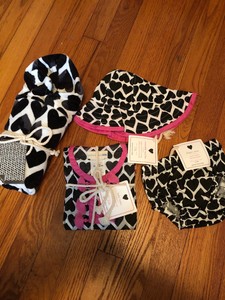 Pottery Barn Baby Heart Bath Hooded Towel Tunic Diaper Cover