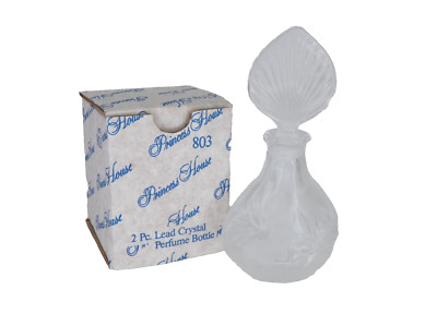 Parfum Flakon Bleikristall 24% geätztes geschliffenes Glas Vintage Deutsches Prinzessinnenhaus