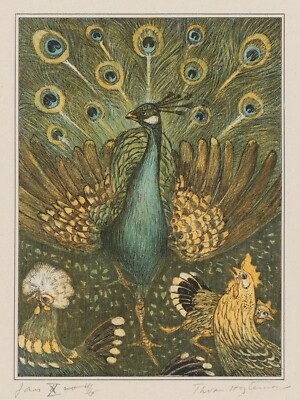★Original ART  ‘Peacock’ Theo van Hoytema : 