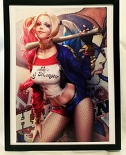 Image of Harley Quinn by Stanley Artgerm Lau FRAMED 12x16 Art Print DC Comics Poster