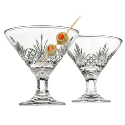 Crystal Martini Glasses, Set Of 4 by Godinger Dublin Shannon - 5 oz, NEW In Box