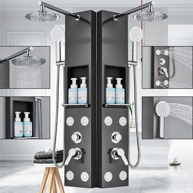 Edelstahl Duschpaneel Duschset Regendusche Kopfbrause Duscharmatur Duschsäule