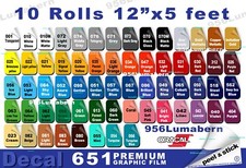 10 roll 12" x5feet Adhesive Backed Vinyl outdoor sign quality permanent, decal