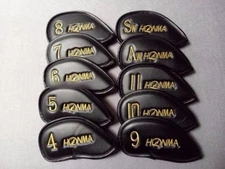 Golf Club Iron 4-11-A-S Head Cover Honma Basic Logo 10 Pieces Set Black
