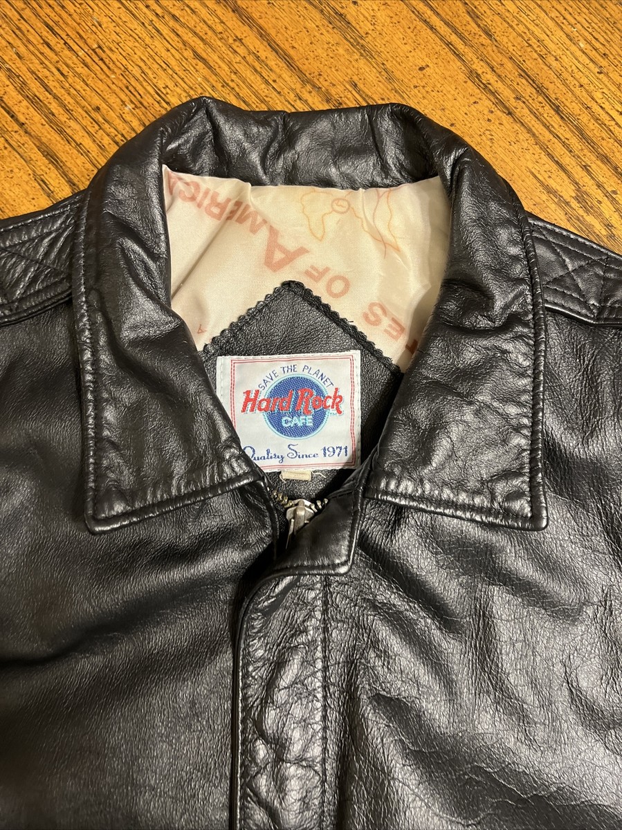 Vintage 1992 Hard Rock Cafe Men's Leather Jacket Sz S Sydney Vintage 1992 Hard Rock Cafe Men's Leather Jacket Sz S Sydney