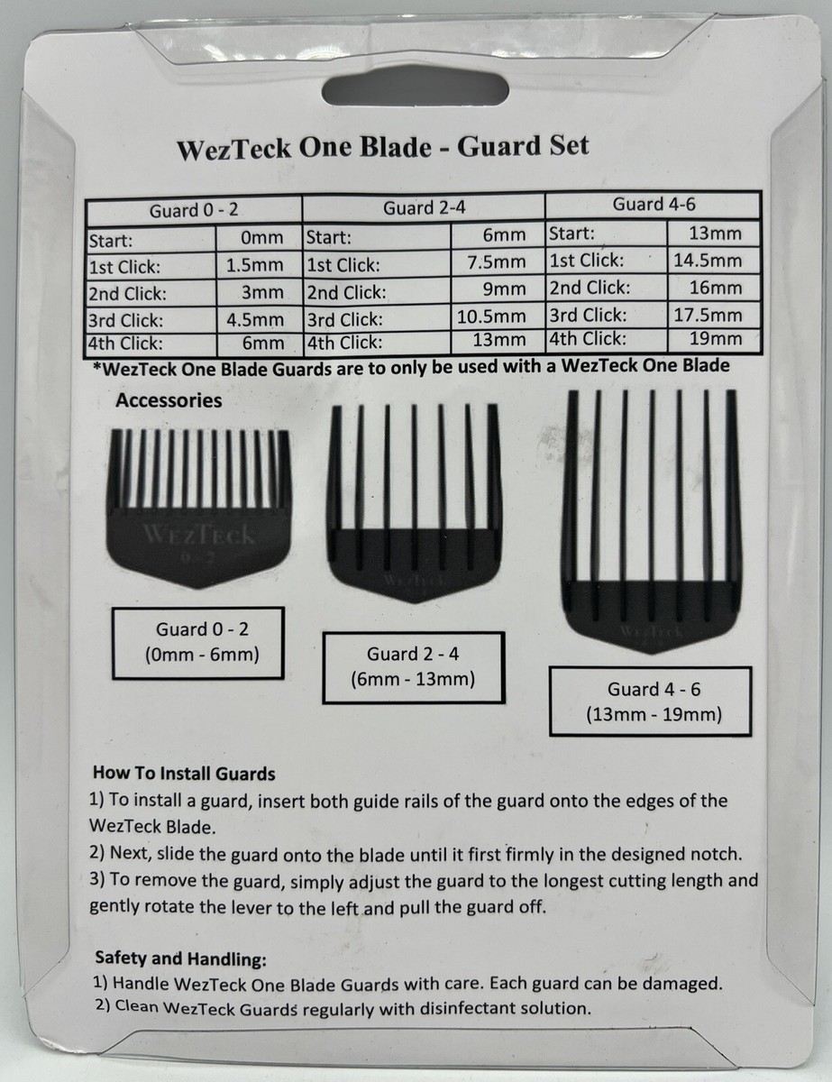 WezTeck One Blade Extra Guard Set 0-2 4-6 2-4 New | eBay
