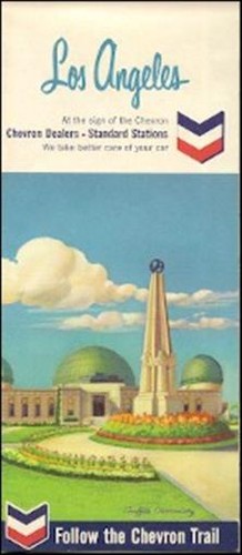1965 CHEVRON OIL Griffith Observatory Road Map LOS ANGELES California Route 66
