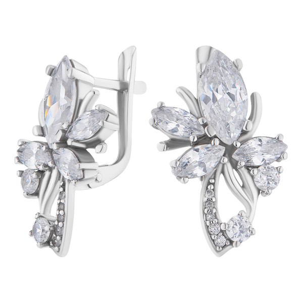Ohrringe Creolen 925 Silber Zirkonia Steine Echtschmuck-image