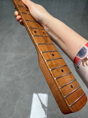 AAAA  DIY 4 strings Jazz BASS 20Frets Roasted Flame Maple guitar neck Bone Nut