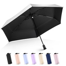 UPF 50 Mini Umbrella for Travel - Compact Folding Sun Umbrella for Walking S...