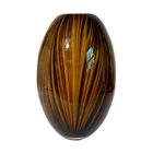 Large Vintage Tortoiseshell Hand Blown Murano Glass Vase - Italy
