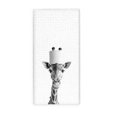16x24inch Funny Giraffe Bathroom Decor Hand Towel Animal Themed Washroom Gift