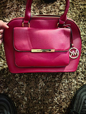 Michael Kors Burgundy Pebbled Satchel Top Han...