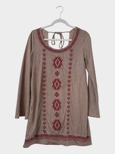 OneTheLand Brushed Suede Material Aztec Dress Size Medium