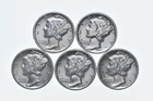 High Grade Lot 1936 1937 1939 1939 1939 Mercury Dime Collection *573