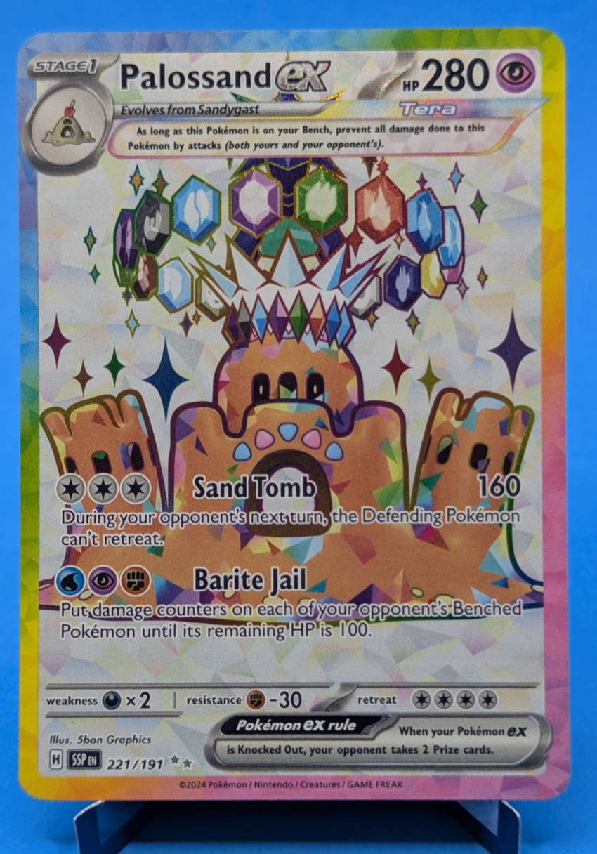 Palossand ex 221/191 Pokémon TCG 2024 Ultra Rare Full Art Surging Sparks NM