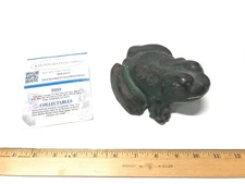 Antique Cast Iron Frog Doorstop with Original Green Paint