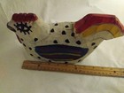 Guatemala Folk Art Rooster Handpainted Wood Hand-Carved Sitting 11-inch — photo 8