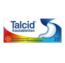 Talcid Tablets Heartburn Bloating Stomach Acidity Gastritis and Ulcers 20 pcs