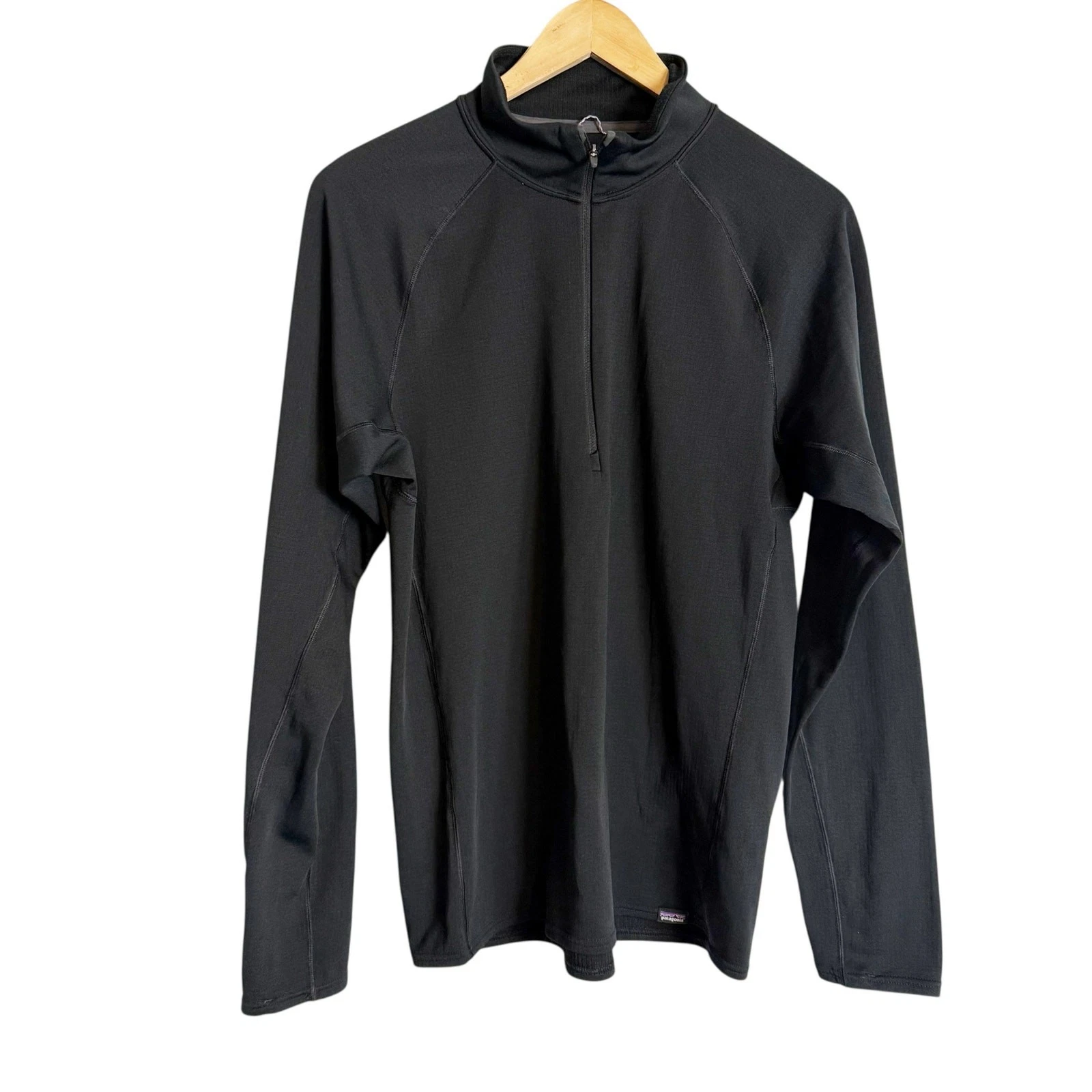 Patagonia Polartec Black Midweight Half Zip Long Sleeve Baselayer Top Size M
