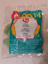 Coral the Fish - McDonald's / Ty Teenie Beanie Baby (Green, Yellow, 2000, Plush,