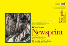 Strathmore 300 Series Newsprint Pad 12"X18"-50 Sheets, Tape Bound - 307812