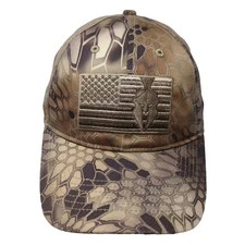 Kryptek Baseball Cap Brown Gray OS American Flag Spartan Camo Hat Strapback