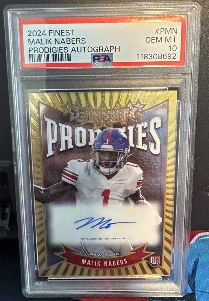 Malik Nabers Topps Finest Prodigies Autographs #PMN Refractor