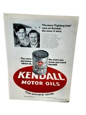 1972 Kendall Motor Oil Vintage Print Ad Fighting Irish GT-1 Racing