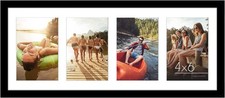 Medog 8x20 Picture Frame With Four Openings 4x6 Solid Wood In Black 4x6 Collage