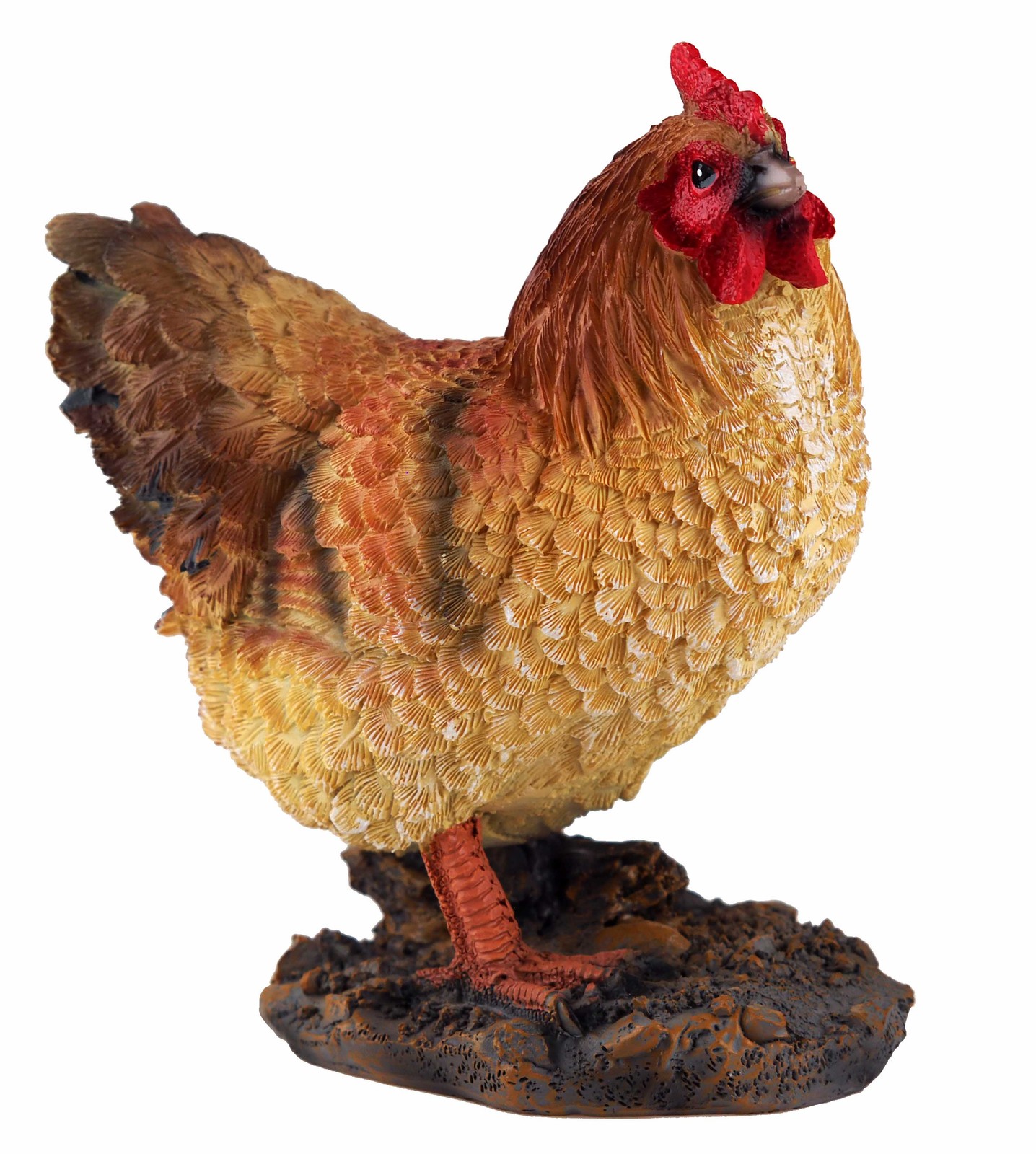 Chicken Ornament - Brown Farm Hen 19cm Figurine