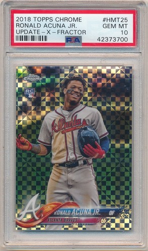 RONALD ACUNA JR 2018 TOPPS CHROME UPDATE RC XFRACTOR SP #63/99 PSA 10 GEM MINT