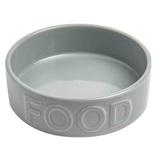 Park Life Designs Grey Large Food Pet Bowl 8 Cup Ceramic