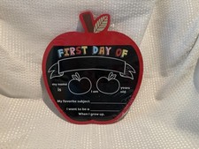 First  Last Day of School Reusable Chalkboard Sign Apple Photo Prop Wexford NWT
