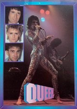 Queen * Postkarte der Rockband mit Freddie Mercury, Brian May, Roger Taylor, JD