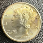 1943 S Mercury Dime FB Toned + 1945 S Micro S Variety 2 Coin Lot