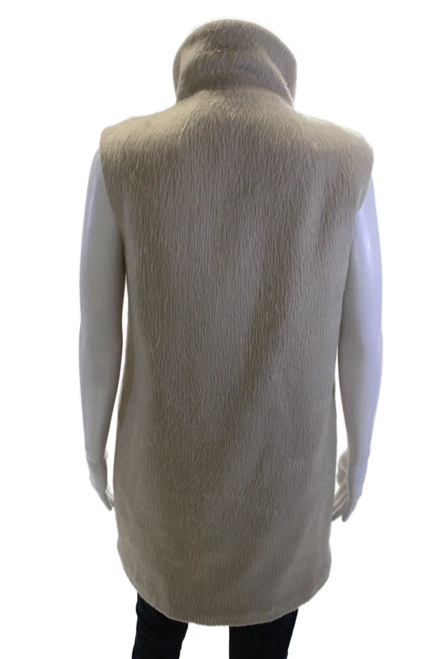 Chaleco Theory Mujer Beige Cuello Alto Sin Mangas Mezcla Lana Virgen Talla 0P Foto 3 de 4