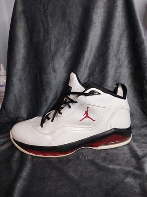 Men's Nike Air Jordan Melo M8 Size 12 White/Black/Red Basketball Shoes