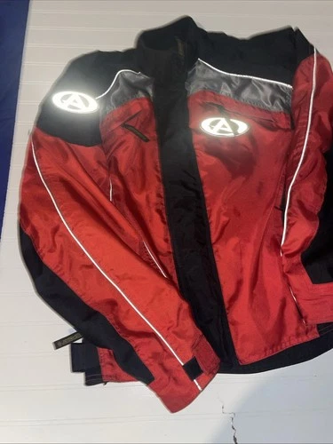 AGV Sport Motorcycle Jacket Men's XL Black Red Zip Heavy Nylon Polyester image 6