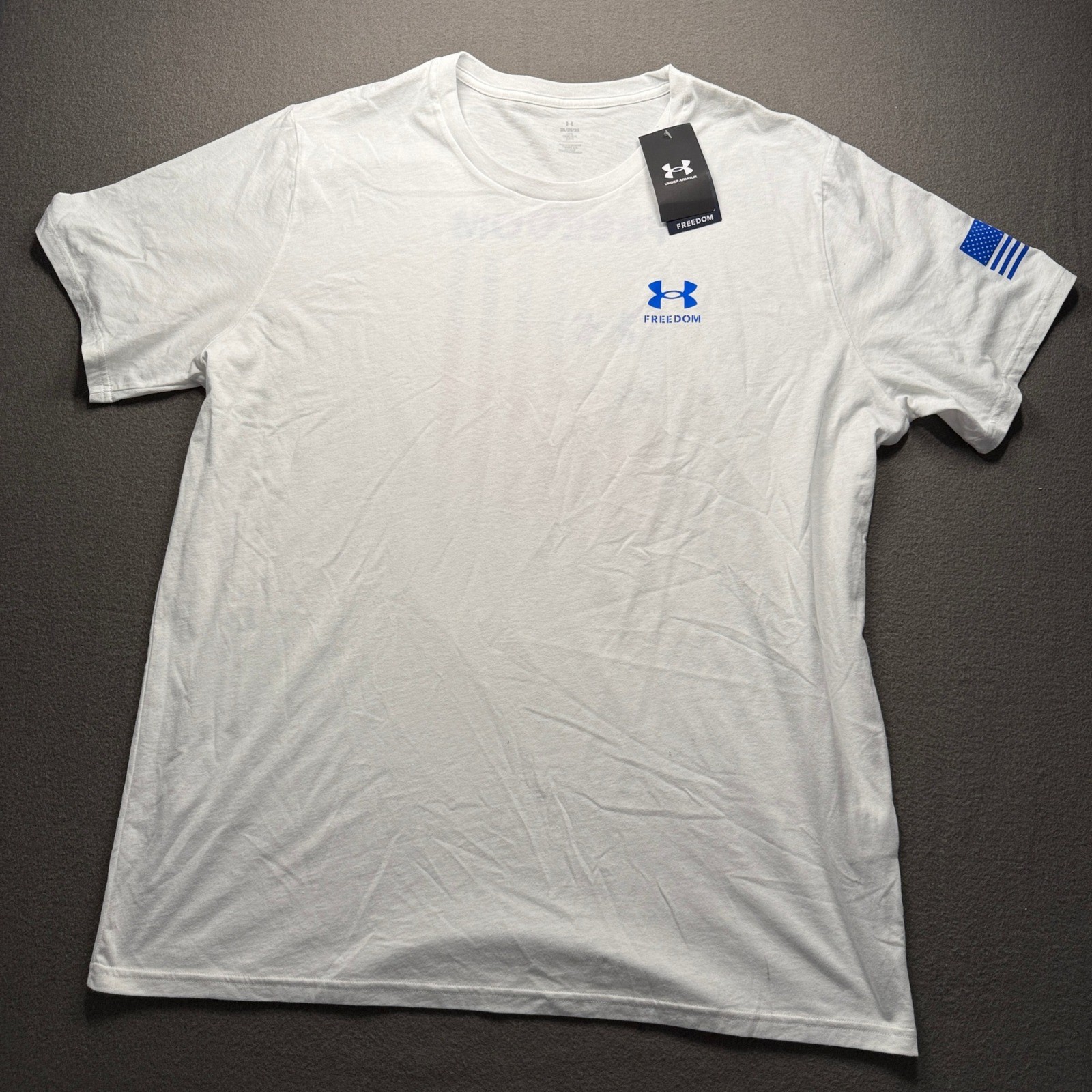 Under Armour Freedom Flag Gradient T Shirt Mens 3XL White Graphic Tee 1382973