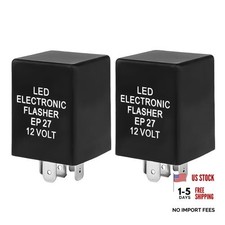 EP27 FL27 LED Electronic Flasher Relay, 5 Pin Hazard Warn LED Flasher 2 PCS