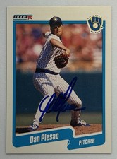 Dan Plesac SIGNED 1990 Fleer 334  Milwaukee Brewers  Baseball Card