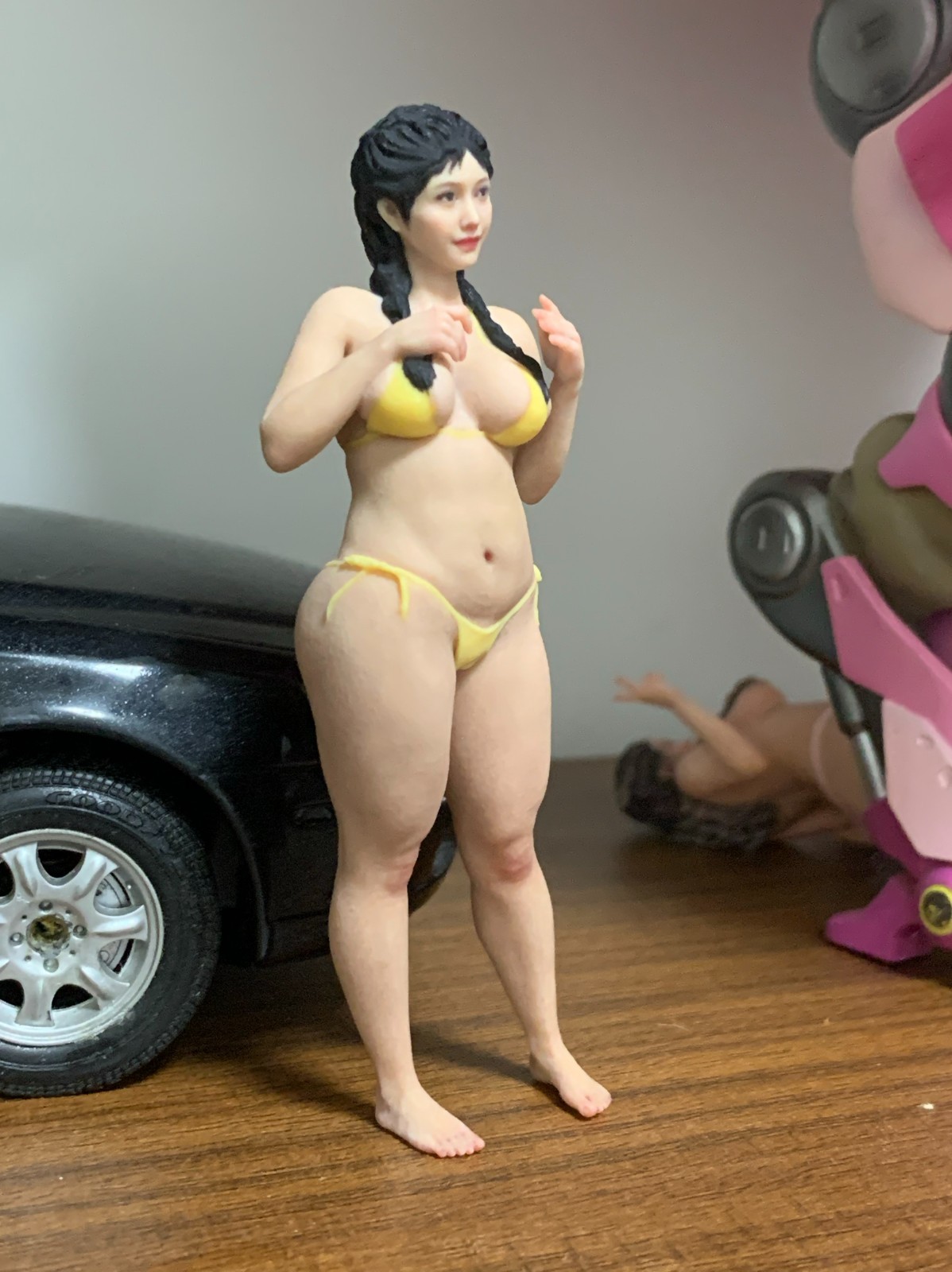 1/18 Diorama Regordete Bikini Niña Escena Miniatura Figura Modelo Muñeca Para Coche Juguete