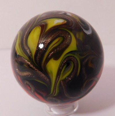 A Lovely New Creative Handmade Fancy Swirl Art Glass Marble -40 MM = 1-5/8'' Dia.